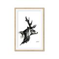 Picture of Sketched Deer side  _GroupedProduct_Rectangle_Portrait_Framed_Matted_