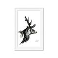 Picture of Sketched Deer side  _GroupedProduct_Rectangle_Portrait_Framed_Matted_