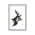 Picture of Sketched Deer side  _GroupedProduct_Rectangle_Portrait_Framed_Matted_