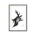 Picture of Sketched Deer side  _GroupedProduct_Rectangle_Portrait_Framed_Matted_