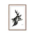 Picture of Sketched Deer side  _GroupedProduct_Rectangle_Portrait_Framed_Matted_