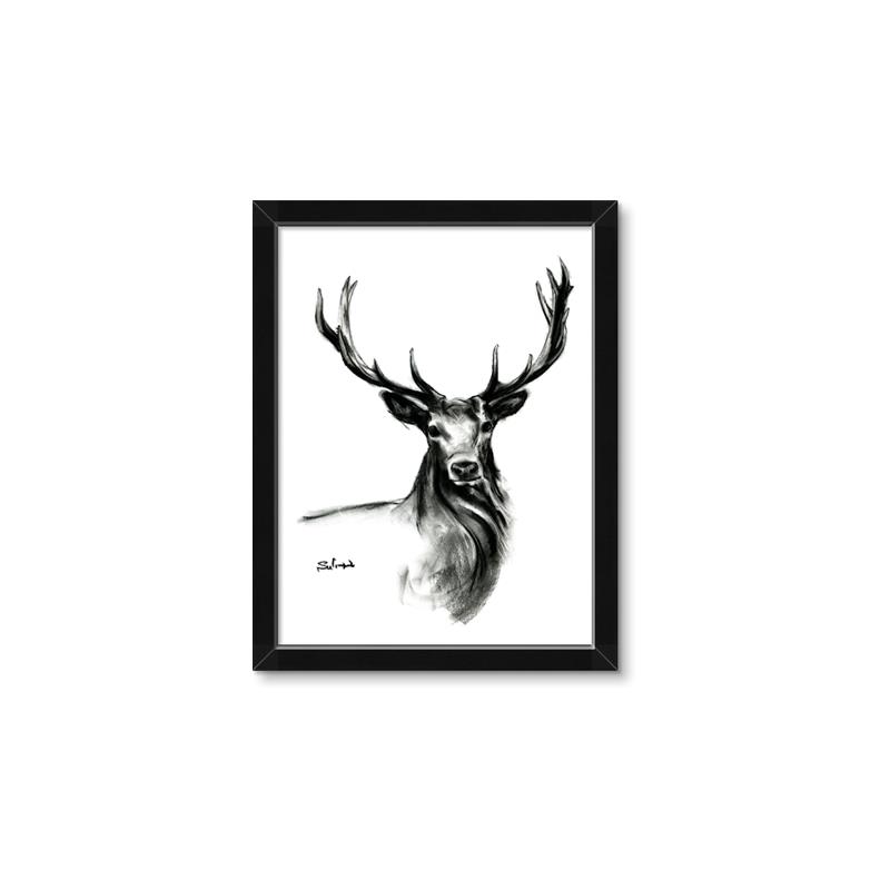 Picture of Sketched Deer  _GroupedProduct_Rectangle_Portrait_Framed_Matted_