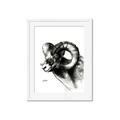 Picture of Sketched Ram _GroupedProduct_Rectangle_Portrait_Framed_Matted_