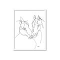 Picture of Line Drawn Horses II  _GroupedProduct_Rectangle_Portrait_Framed_Matted_