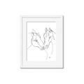 Picture of Line Drawn Horses II  _GroupedProduct_Rectangle_Portrait_Framed_Matted_