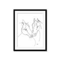 Picture of Line Drawn Horses II  _GroupedProduct_Rectangle_Portrait_Framed_Matted_