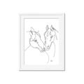 Picture of Line Drawn Horses II  _GroupedProduct_Rectangle_Portrait_Framed_Matted_
