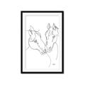 Picture of Line Drawn Horses II  _GroupedProduct_Rectangle_Portrait_Framed_Matted_