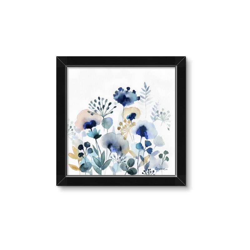 Picture of Ink Blue Flowers I  _GroupedProduct_Square_Framed_Matted_
