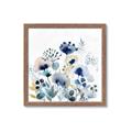 Picture of Ink Blue Flowers I  _GroupedProduct_Square_Framed_Matted_