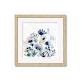 Picture of Ink Blue Flowers I  _GroupedProduct_Square_Framed_Matted_