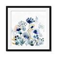 Picture of Ink Blue Flowers I  _GroupedProduct_Square_Framed_Matted_