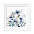 Picture of Ink Blue Flowers I  _GroupedProduct_Square_Framed_Matted_