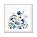 Picture of Ink Blue Flowers I  _GroupedProduct_Square_Framed_Matted_