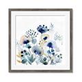Picture of Ink Blue Flowers I  _GroupedProduct_Square_Framed_Matted_