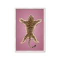 Picture of Tiger on Pink _GroupedProduct_Rectangle_Portrait_Framed_Matted_