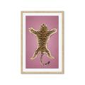Picture of Tiger on Pink _GroupedProduct_Rectangle_Portrait_Framed_Matted_