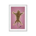 Picture of Tiger on Pink _GroupedProduct_Rectangle_Portrait_Framed_Matted_