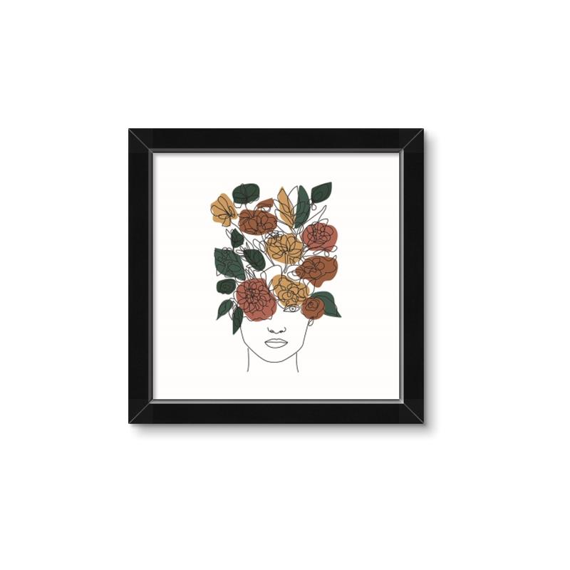 Picture of Fashion Floral Girl  _GroupedProduct_Square_Framed_Matted_