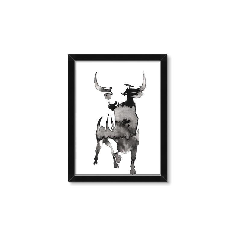 Picture of Ink Bull  _GroupedProduct_Rectangle_Portrait_Framed_Matted_