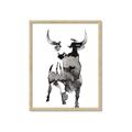 Picture of Ink Bull  _GroupedProduct_Rectangle_Portrait_Framed_Matted_