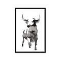Picture of Ink Bull  _GroupedProduct_Rectangle_Portrait_Framed_Matted_