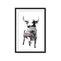 Picture of Ink Bull  _GroupedProduct_Rectangle_Portrait_Framed_Matted_