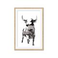Picture of Ink Bull  _GroupedProduct_Rectangle_Portrait_Framed_Matted_