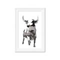 Picture of Ink Bull  _GroupedProduct_Rectangle_Portrait_Framed_Matted_