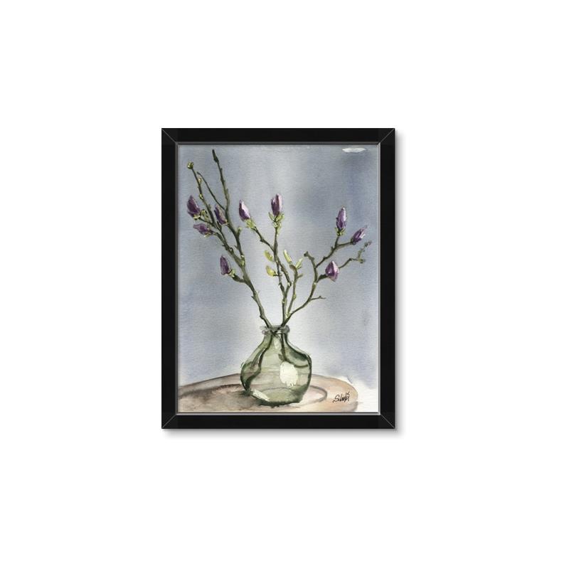 Picture of Cotton Flower In Vase II _GroupedProduct_Rectangle_Portrait_Framed_Matted_