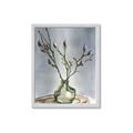 Picture of Cotton Flower In Vase II _GroupedProduct_Rectangle_Portrait_Framed_Matted_