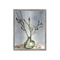 Picture of Cotton Flower In Vase II _GroupedProduct_Rectangle_Portrait_Framed_Matted_