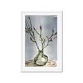 Picture of Cotton Flower In Vase II _GroupedProduct_Rectangle_Portrait_Framed_Matted_