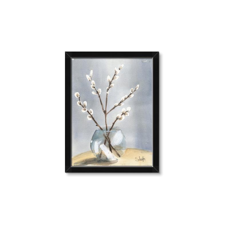 Picture of Cotton Flower In Vase _GroupedProduct_Rectangle_Portrait_Framed_Matted_