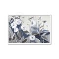 Picture of Modern Blue Floral _GroupedProduct_Rectangle_Landscape_Framed_Matted_