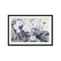 Picture of Modern Blue Floral _GroupedProduct_Rectangle_Landscape_Framed_Matted_