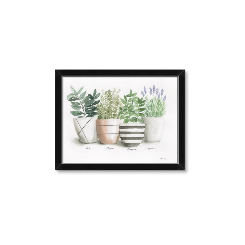 Picture of Pots With Flower I _GroupedProduct_Rectangle_Landscape_Framed_Matted_