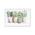 Picture of Pots With Flower I _GroupedProduct_Rectangle_Landscape_Framed_Matted_
