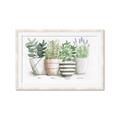 Picture of Pots With Flower I _GroupedProduct_Rectangle_Landscape_Framed_Matted_