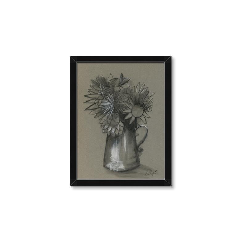 Picture of Charcoal Flower Drawing I _GroupedProduct_Rectangle_Portrait_Framed_Matted_