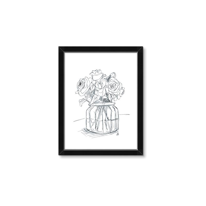 Picture of Drawing Flower V _GroupedProduct_Rectangle_Portrait_Framed_Matted_