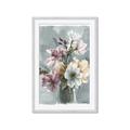 Picture of Coloured flower in pot I _GroupedProduct_Rectangle_Portrait_Framed_Matted_