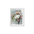 Picture of Coloured flower in pot II _GroupedProduct_Rectangle_Portrait_Framed_Matted_
