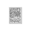 Picture of Detailed Floral Sketch _GroupedProduct_Rectangle_Portrait_Framed_Matted_