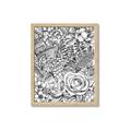 Picture of Detailed Floral Sketch _GroupedProduct_Rectangle_Portrait_Framed_Matted_