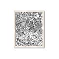 Picture of Detailed Floral Sketch _GroupedProduct_Rectangle_Portrait_Framed_Matted_