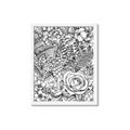Picture of Detailed Floral Sketch _GroupedProduct_Rectangle_Portrait_Framed_Matted_