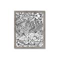 Picture of Detailed Floral Sketch _GroupedProduct_Rectangle_Portrait_Framed_Matted_
