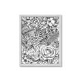 Picture of Detailed Floral Sketch _GroupedProduct_Rectangle_Portrait_Framed_Matted_