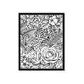 Picture of Detailed Floral Sketch _GroupedProduct_Rectangle_Portrait_Framed_Matted_